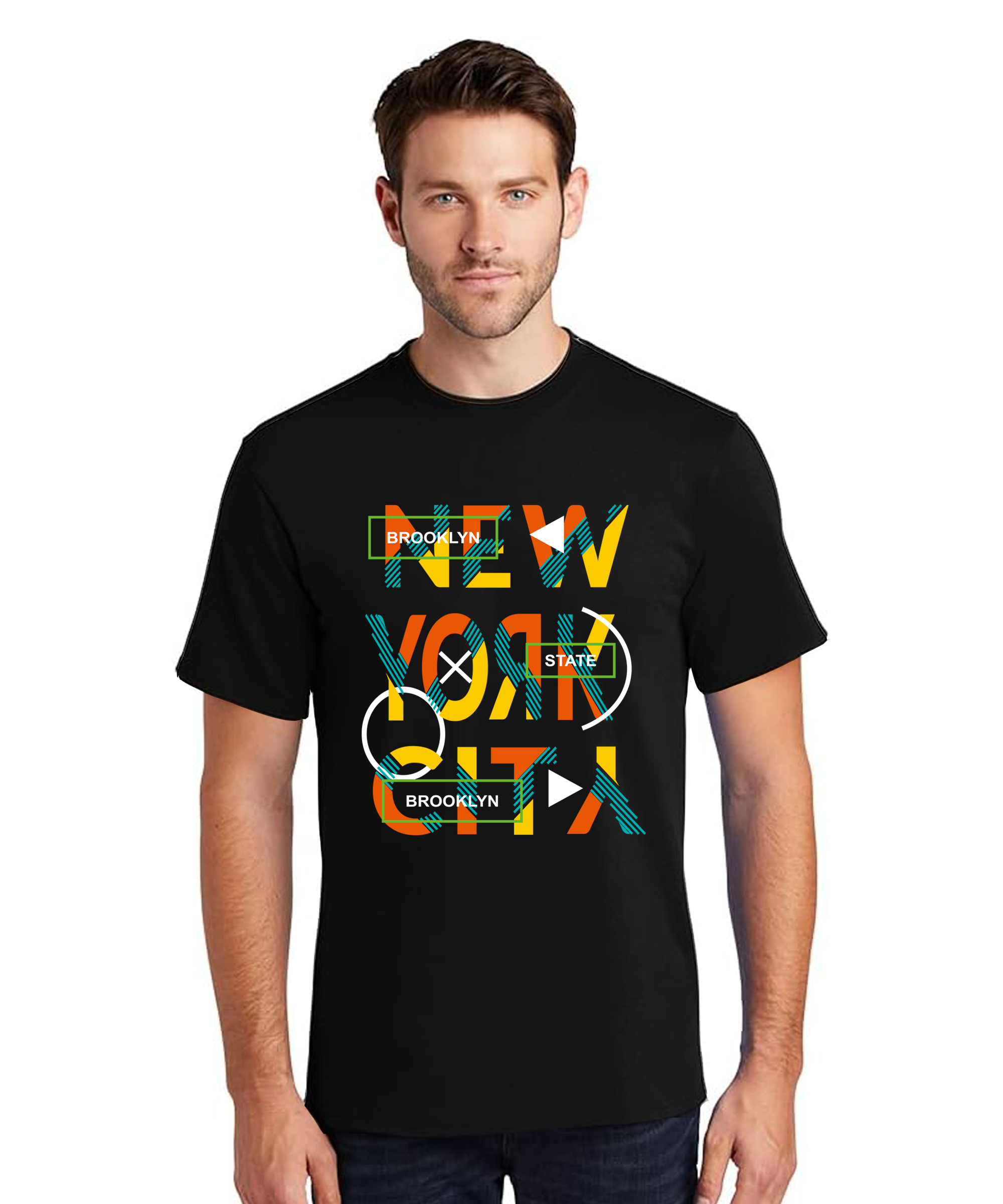MEN Graphic Print Round Neck T-Shirt NEW YORK 3