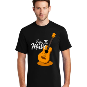 MEN Graphic Print Round Neck T-Shirt ENJOY THE MUSIC