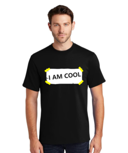 MEN Graphic Print Round Neck T-Shirt I'M COOL