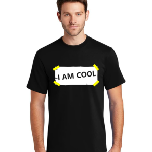 MEN Graphic Print Round Neck T-Shirt I'M COOL
