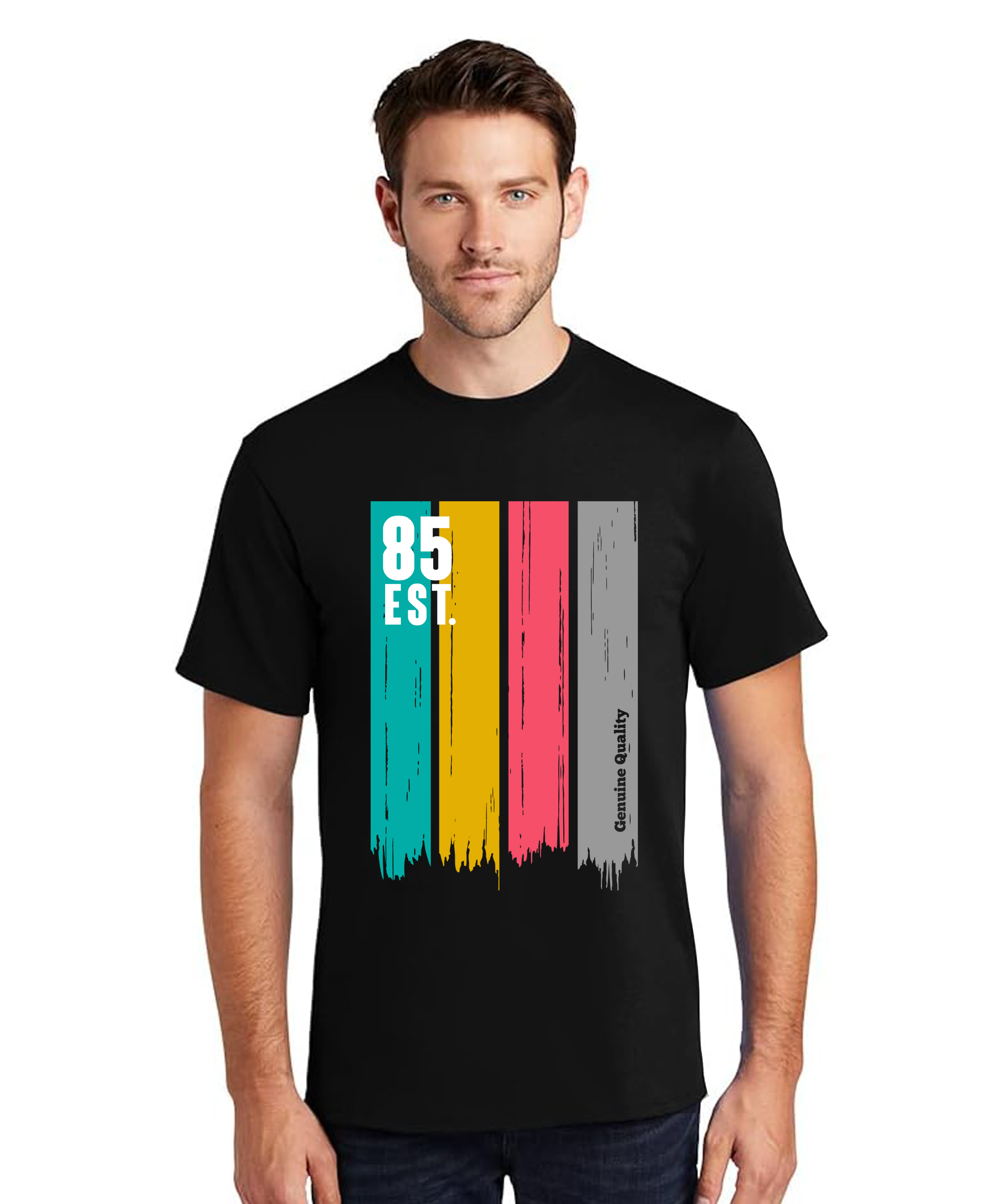 MEN Graphic Print Round Neck T-Shirt EST 85