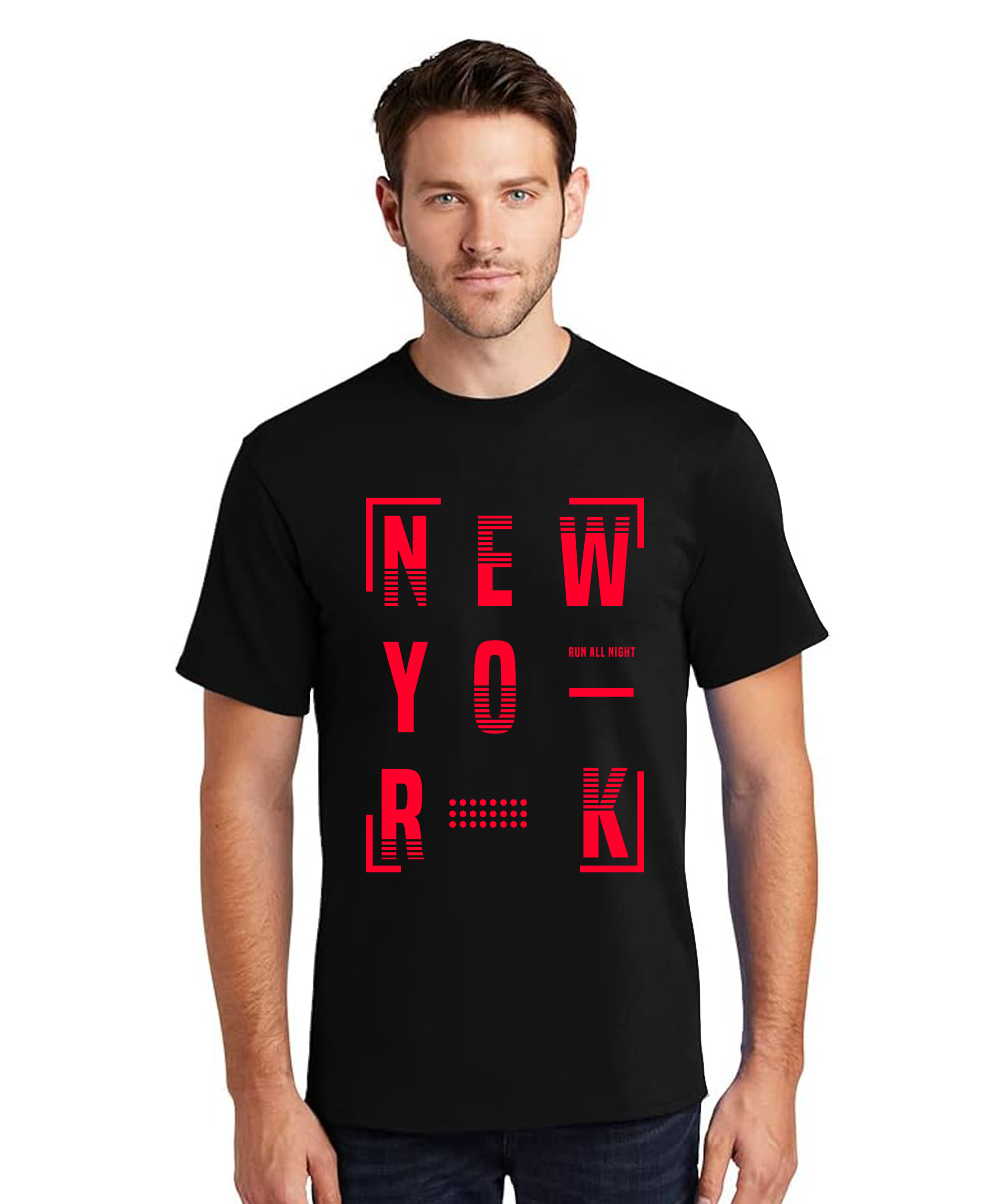 MEN Graphic Print Round Neck T-Shirt NEW YORK