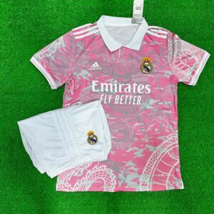REAL MADRID PINK DRAGON JERSEY WITH SHORTS