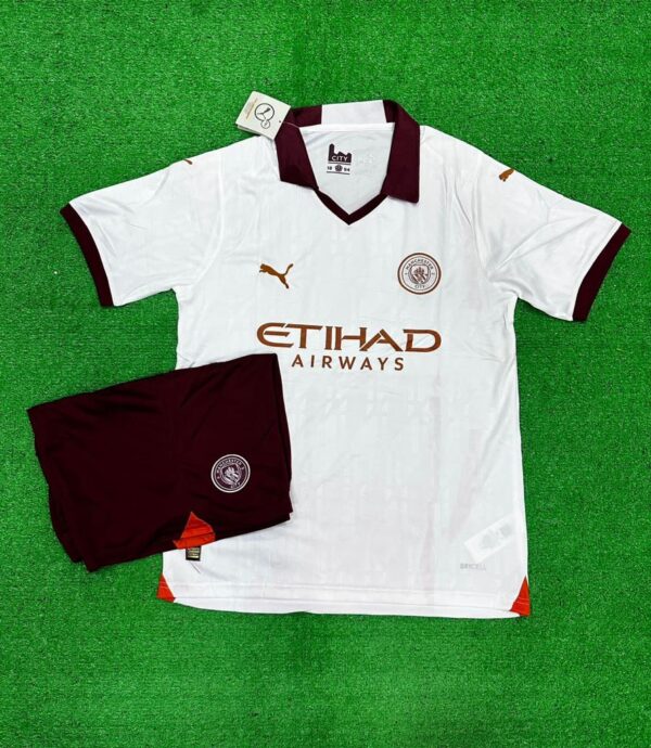 MAN CITY AWAY JERSEY WITH SHORTS