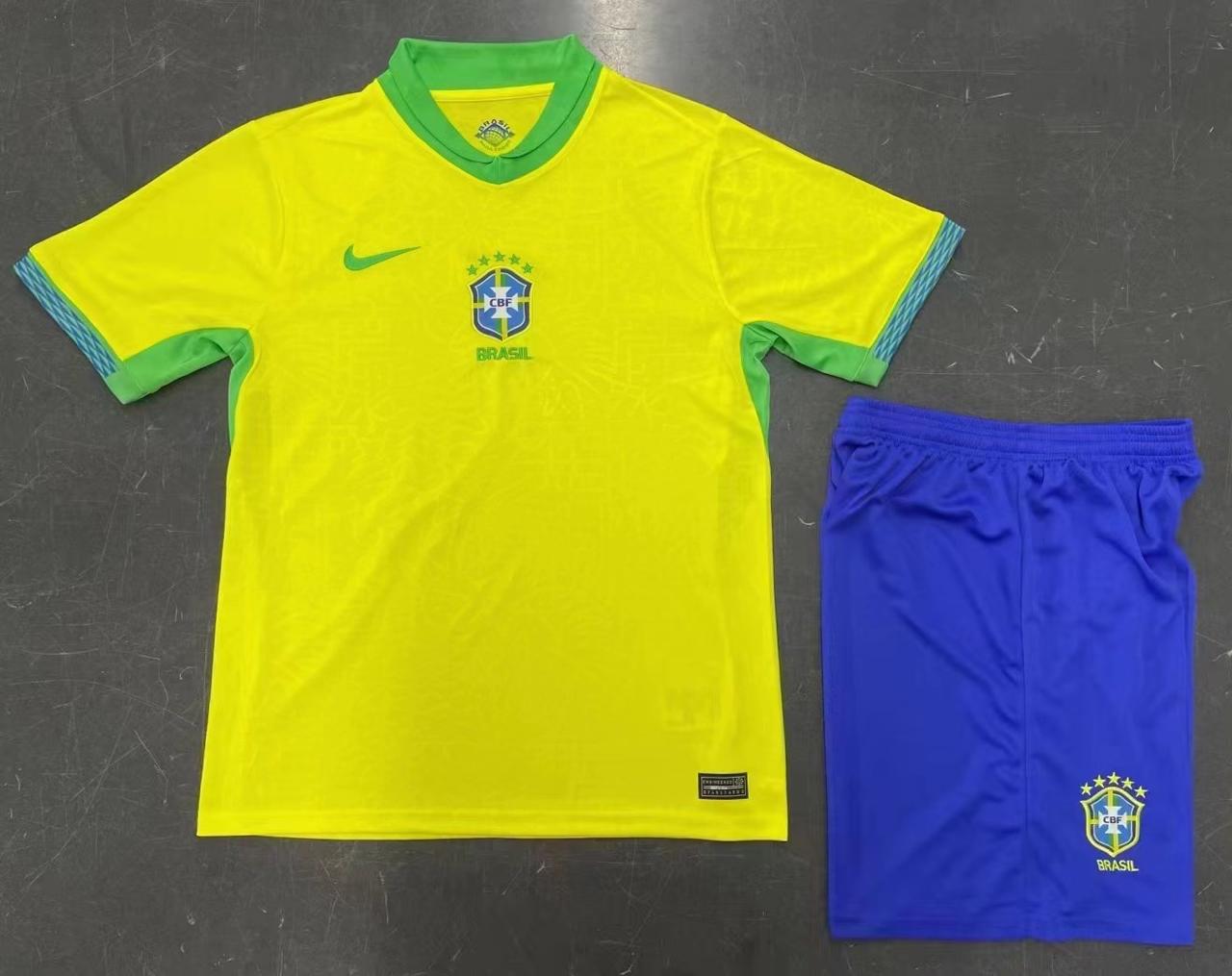 BRAZIL HOME JERSEY WITH SHORTS