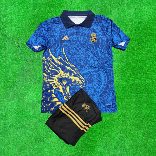 REAL MADRID BLUE SPECIAL DRAGON JERSEY WITH SHORTS