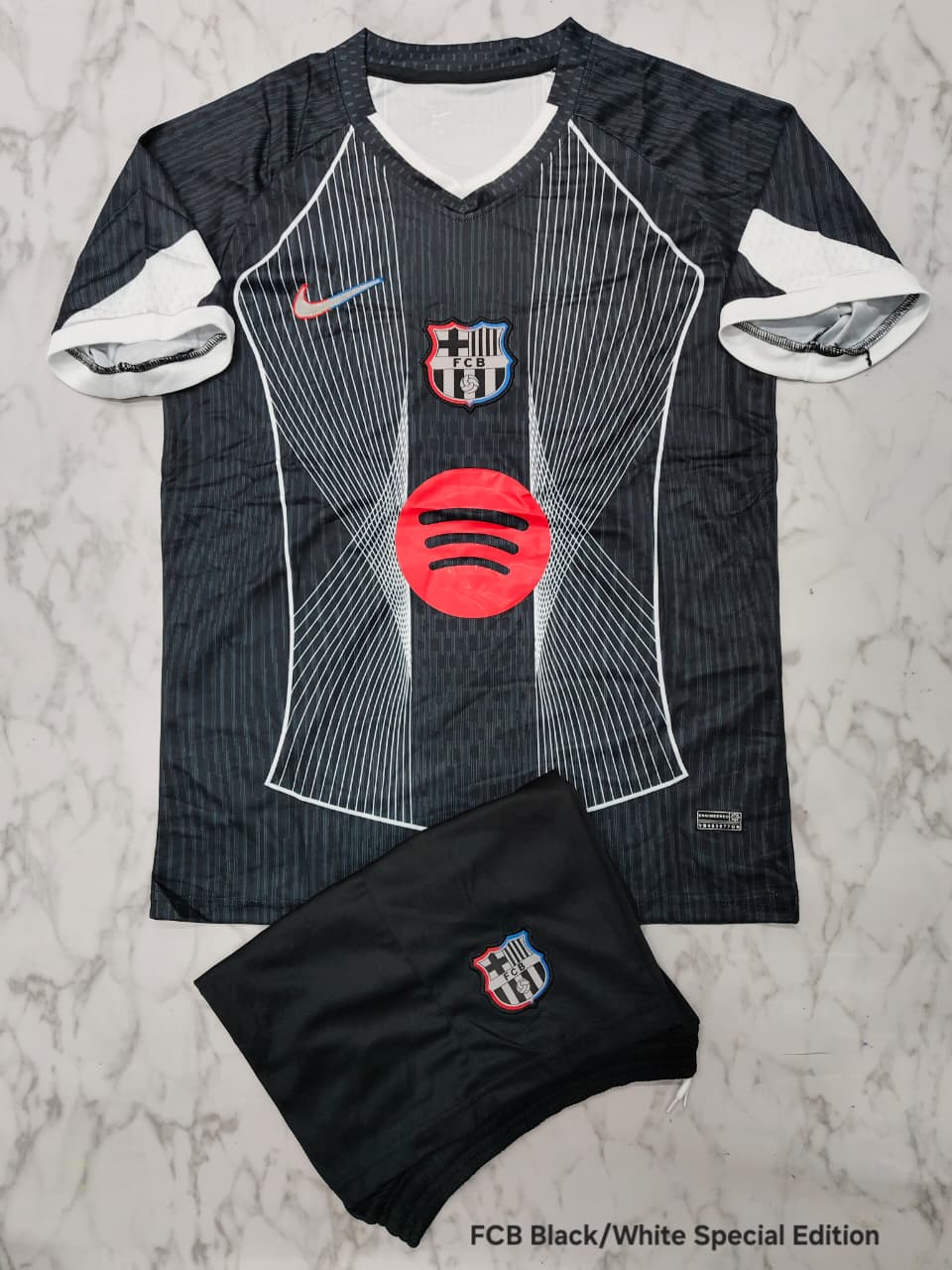 (CUSTOMISED) BARCELONA SPECIAL BLACK WITH SHORTS